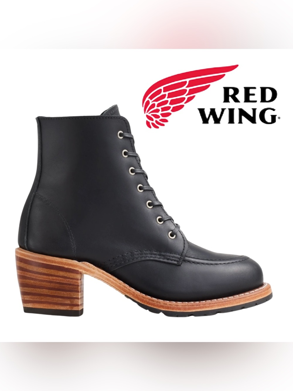 Clara Heritage

Red Wing Shoes Black Leather Lace-Up Block Heel Ankle Boots